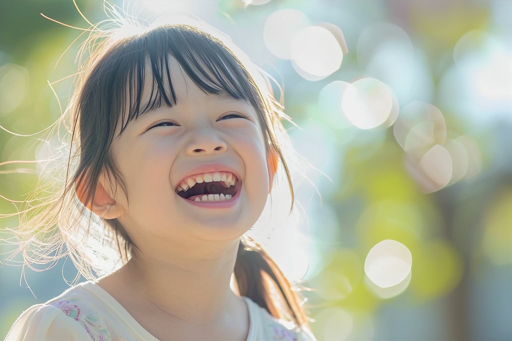 出っ歯の治療を受け笑顔になる子ども