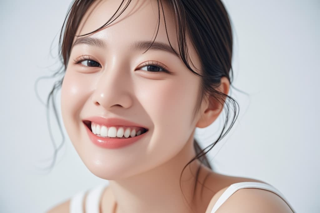 すきっ歯をマウスピース矯正で治療した笑顔の女性
