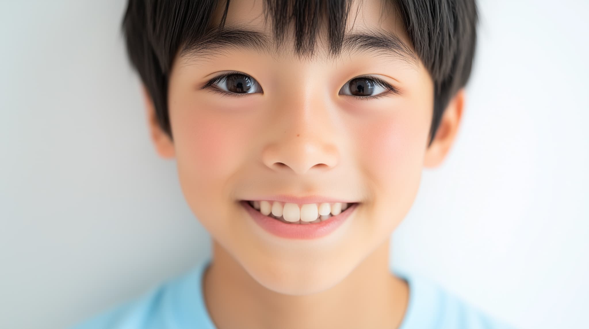 受け口を治療し笑顔を見せる子ども
