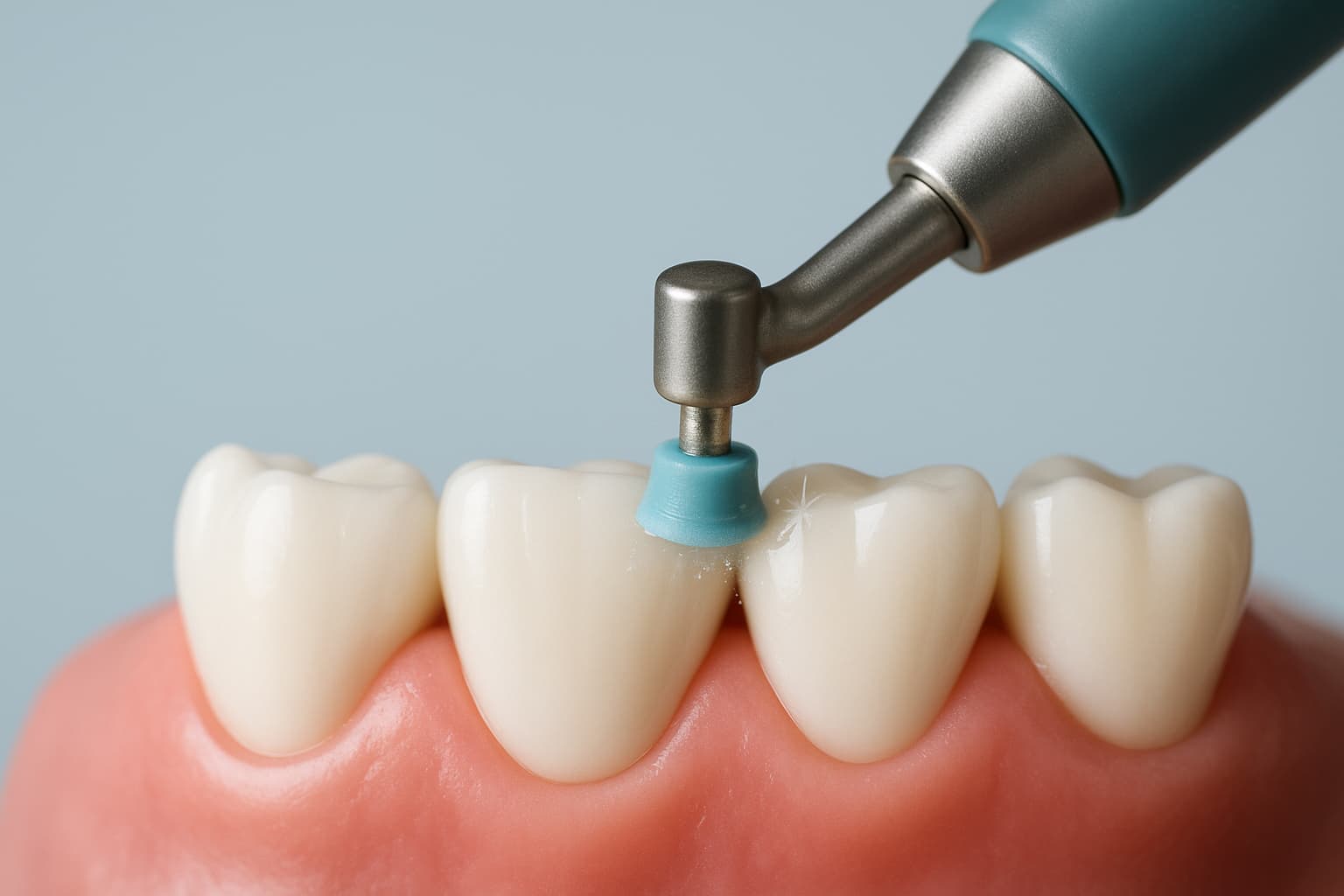 黄ばんだ歯を歯科医院でクリーニングするイメージ