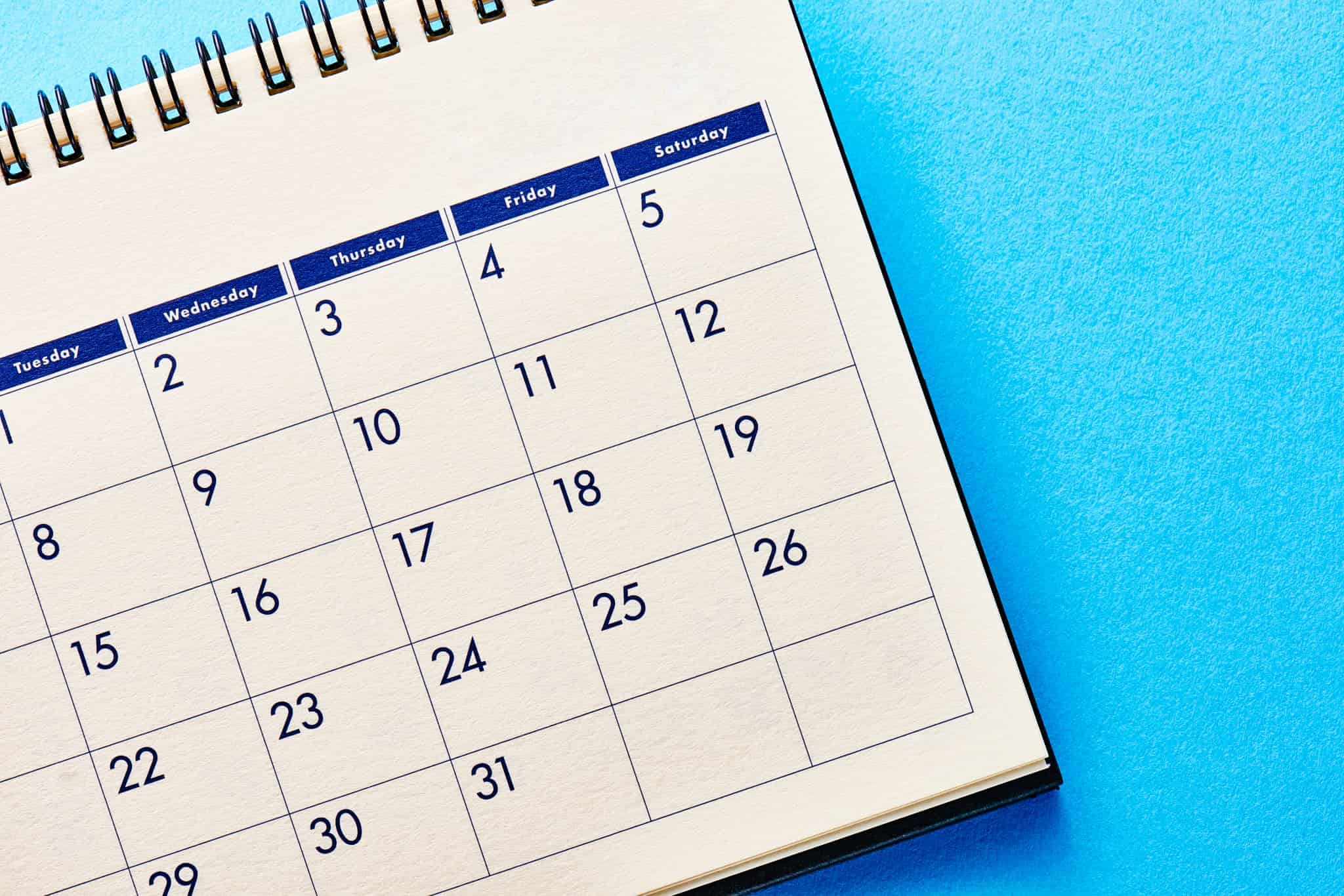 ホームホワイトニングの効果が出るまでの期間を示す月間カレンダー